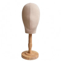 Hat Display Head Polished Linen-Covered Hat Stand Lightweight