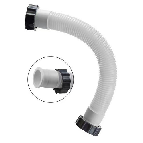 Threaded Connector Hose 1.5-Inch Diameter Flexible Pool Tube White