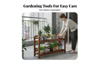 Tiered Planter Shelf with Trellis Floor-Standing Stepped Plant Stand Weather-Resistant Easy to Assemble for Gardeners