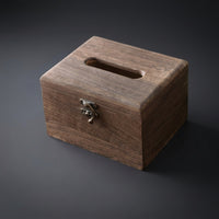 Tissue Box and Napkin Holder for Home Office or Living Room, Square Wooden Facial Tissue Holder with Flip Lid