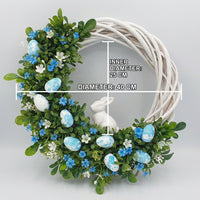 Easter Bunny Egg Wreath, Easter Wreath for Front Door, Easter Decorating Rattan Circle Wreaths Ornaments Cute Bunny for Homeowners, Party Planners, Gift, Entryway