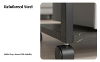 Mobile High-Fidelity Equipment Shelf on Wheels Lockable Casters Multi-Tier Audio Rack Heavy-Duty Rolling Amplifier Stand Stable and Sturdy for Audiophiles, Home Theater Enthusiasts, Recording Studio