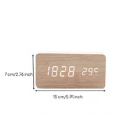Wooden Digital Alarm Timepiece Simple Design Wooden LED Timepiece Easy to Read
