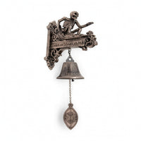 Antique-Style Wall Sign with Bell Ornate Decorative Wall Bell Rustic Decor Welcome for Patio