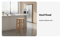 Four-Legged Wooden Stool Space-Saving Unadorned Wooden Seat Easy to Clean