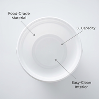 White Bucket Lid for Paint Storage, Wide Mouth Bucket Lid for DIY Projects, Food Grade Paint Pail wi - Image 2