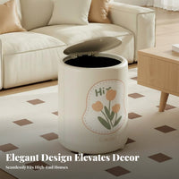 Stylish Design Uncovered Top Cylinder Bin Wide Opening Uncovered-Top Garbage Bin Sturdy Decorative Trash Can Thickened Long-Lasting Material for Children, Students, Living Room, Bedroom, Office