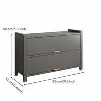 Entryway Shoe Storage Cabinet Flip Down Shoe Cabinet Flip Drawer Shoe Cabinet Freestanding Shoe Cabinet Sturdy Carbon Steel Frame with Flip Up Doors and Adjustable Shelves Suitable for Entryway Hallway Bedroom Closet