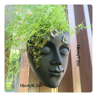 Wall Mounted Face Planter Sculpted Floral Face Planter Textured