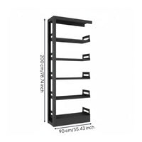Steel Library Bookshelf Heavy Duty Freestanding Archive Shelving Sturdy Construction Multi-Tier File Shelf for Students, School Administrators, Study