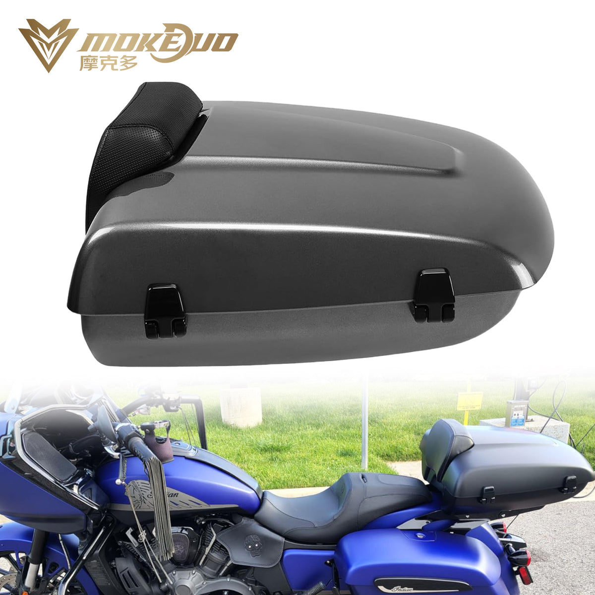 GUANTENGYU Luggage Rack with Backrest and Top Case for Indian Roadmaster/Chief 2014-2017