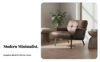 Single Sofa Chair Comfortable Seating Lounge Chair Faux Leather Cushion Contemporary Upholstery Suitable for Office Reception Living Room Cafe Guest Area
