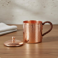 Hammered Copper Mug Handmade Copper Mug Smooth Inside Drinkware for Beer Serving
