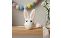 Pastel Colors Easter Felt Garland Handmade Easter Bunny Garland Ready to Hang Felt Ball Banner Lightweight for Children, Wall Decor, Nursery, Mantelpiece, Classroom