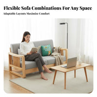 Nordic Design L-Shaped Upholstered Lounger Solid Wood Frame Corner Sofa Small Apartment Friendly Sectional Couch Modern Minimalist Design for Families, Homeowners, Pet Owners