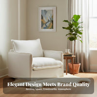 Boucle Accent Chair Removable Cover Single Sofa Cleanable Adaptable for Interior Decorators, Living Room, Bedroom