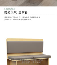 炸鸡小吃快餐店面馆桌椅组合粉店餐饮商用餐厅实木方凳餐桌长方形 实木编藤椅-无扶手