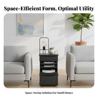 Wheeled Tea Cabinet With casters Mobile Storage Vintage design Multi-Functional for Homeowners, Office Workers