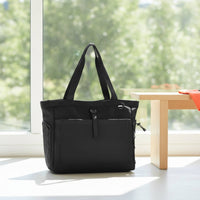 Tote Bag with Outside Pockets Reinforced Shoulder Tote Spacious for Commuters, Travel, Gym