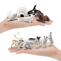 Mini Arctic Animal Figures Set - Beluga, Seal, Husky