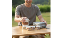 Compact Portable Tea Brewing Set Food-Safe Glaze Gongfu Tea Set Filter Hole for Outdoor, Office