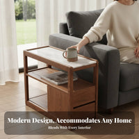 Rolling Side Cabinet Easy to Clean Top Rolling Bedside Cabinet Rounded Corners