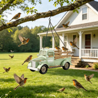 Metal Pickup Truck Feeder Slatted Vintage Truck Bird Feeder Decorative