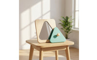 Child-Centered Shape Matching Toy Easy-to-Grip Wooden Board with Mirror Sensory Stack and Sort Board Classic for Toddlers, Babies
