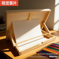 画板桌面台式画架美术师专用素描写生水彩油画木制折叠便携绘画板