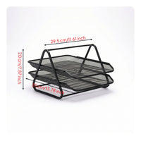 Desk Organizer with Two Tiers Sleek Wire Mesh Paper Tray Functional for Students