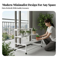 3-Tier Stand with Hanging Bar Stepped Shelves for Living Room, Office