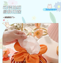 Cute 3D Bow Tissue Box Cover, Floral Print, Tabletop