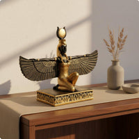 Ancient Deity Statue Mythological Winged Figure Statue Decor Winged Mythological Wing Figure Deity Figurine Hand-Painted Details House