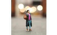 1/64 Scale Woman in Trench Coat Resin Miniature Woman Collectible Miniature Figure with Coat for Collectors