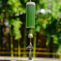 Soothing Sound Bamboo Wind Chime DIY Project Hanging Bamboo Tube Chime Relaxing Low Tones Oriental Wind Bell Vintage Design for Children, Crafters, Outdoor, Kindergarten, Patio, Balcony