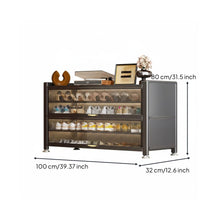 Multi-Layer Steel Footwear Storage Unit Large Capacity Entryway Shoe Storage Cabinet Dustproof for Homeowners, Apartment Dwellers, Hallway