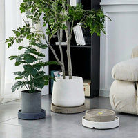 Flower Pot Stand with Swivel Casters, Resin Roller Tray and Plant Saucers with Water Reservoir, Heavy Duty Pot Stand for Indoor Garden