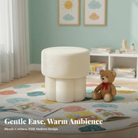 Mushroom Pouf Boucle Texture toadstoolShaped Pouf space-saving Size for Small areas