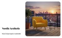 Scalloped spine Armchair Nordic Design Single Sofa Light Luxury Ergonomic spinerest for Living Room, Balcony, Bedroom