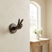 Cast Metal Wall Hook Rustic Rabbit Wall Hook Sturdy for Garden