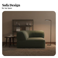Tofu Block Sofa Minimalist Design Living Room Seating Vintage Inspired Ergonomic Support for Families, Young Adults, Bedroom