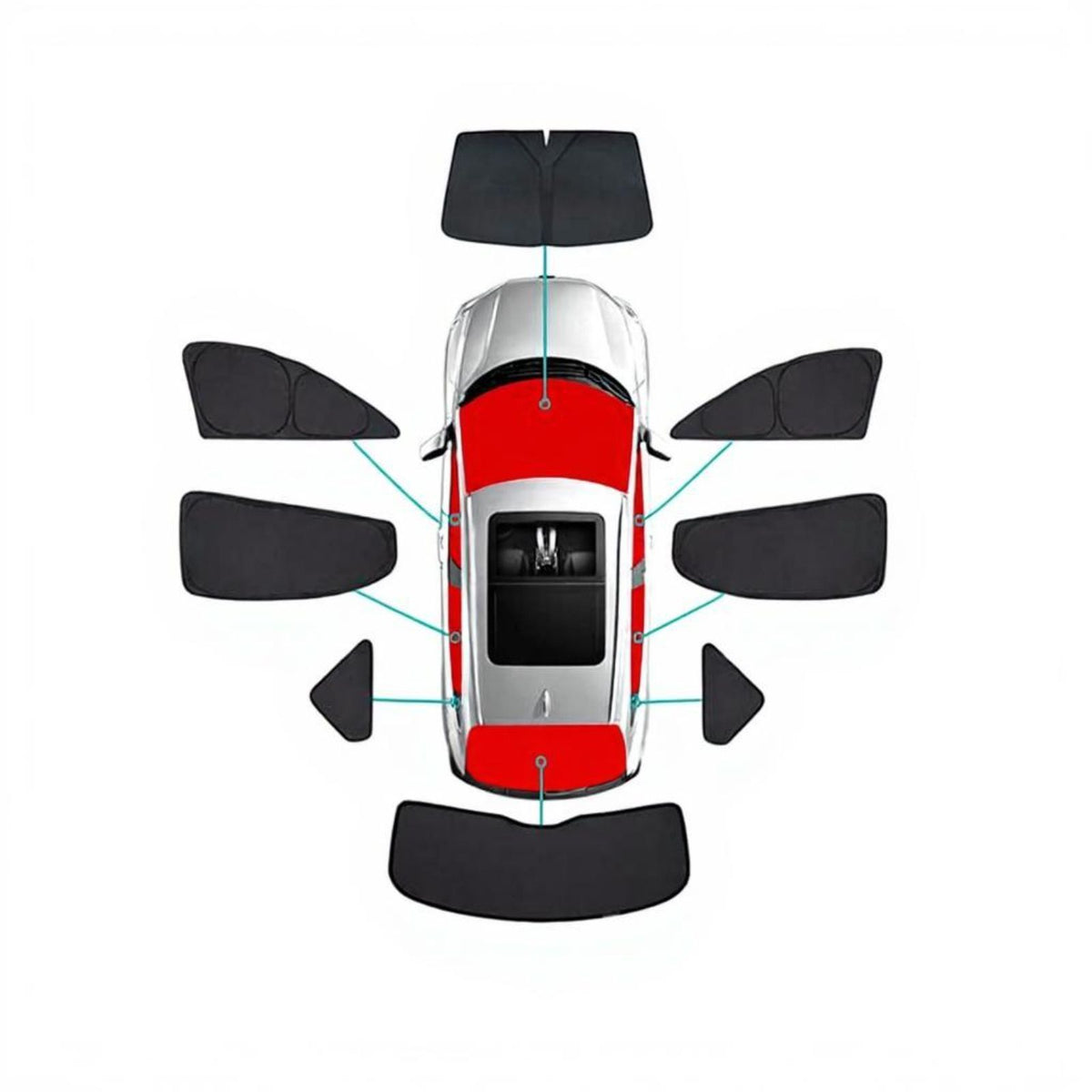 Car window privacy curtains, full coverage
