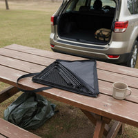 3 Pieces Triangular Mesh Table Easy to Drain Camping Grill Rack Heavy Duty