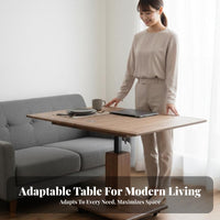 elevateand-Fold Dining Table Multi-Functional Expandable Dining Table Multifunctional Extendable Surface for Families, Students