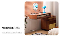 Retractable Vanity Set Space-Saving Dressing Table Multi-Functional Corner-Fit for Walk-in Closet