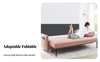 Removable and launderable Cover Folding Mattress Couch Foldable Design Upholstered Fold-extendable Bed two-in-singleUse Sleeper Sofa Space-Saving for Small Apartment Dwellers, Guest Hosts, Homeowners, Bedroom, Office