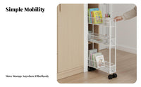 Slim Rolling Storage Unit Space Saving Slim Rolling Organizer Multi-Tier
