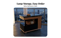 Rotate Elevating-Top Table Adjustable Height Living Room Furniture Movable with Wheels Easy Mobility