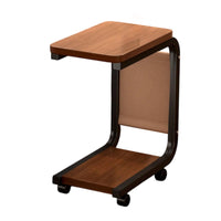 Side Table with Storage Pocket-Saving Side Table with Storage Pouch Sturdy for Small Areas