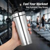 Stainless Bottle with Mixing Ball, 304 Food Grade Metal Powder Mixer, Double Layer Insulation for Fitness Enthusiast